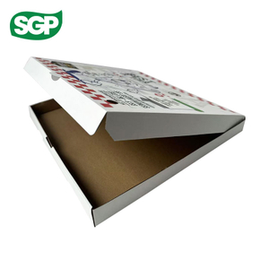 Cajas de pizza blancas personalizadas | Impresi&oacute;n de alta calidad, MOQ bajo, apto para alimentos